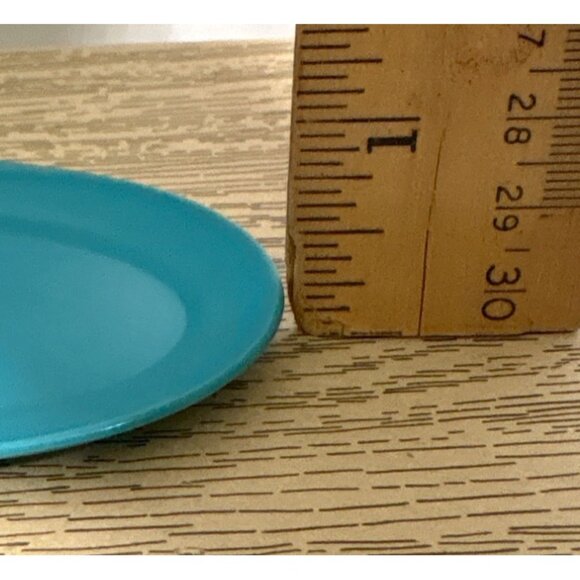 Marx Little Hostess Serving Platter Vintage Blue Plastic 3" 1960's Hong Kong - Picture 3 of 5